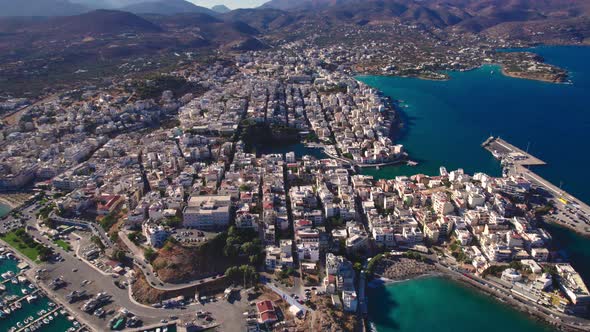 A Bird's Eye View of the Greek City of Agios Nikolaos