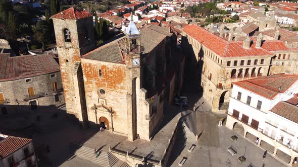 Aerial View of the Main Square in Trujillo Extremadura Spain