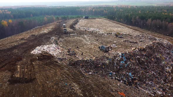 Garbage Truck in a Landfill