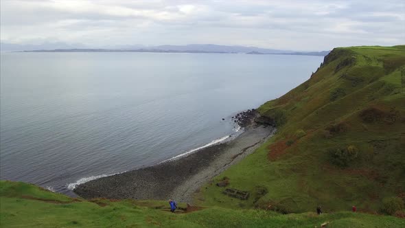 Hiking Along the Cliffs Over Oisgill Bay in Skye Scotland