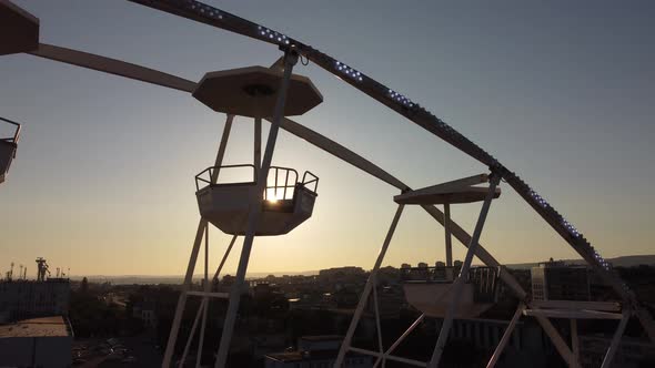 Ferris Wheel Close Up at Sunset