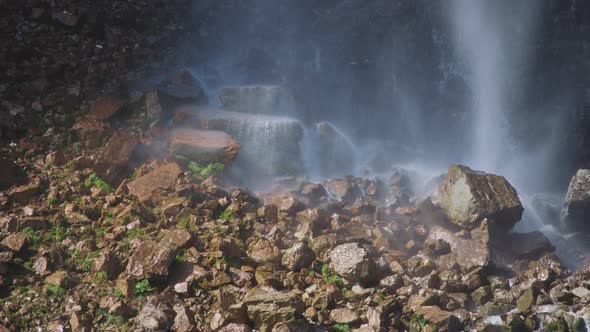 Water falling onto cascade stream