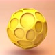 Sphere inside Perforated Sphere inflates by Moving Yellow Colored Sphere Looped Animation - VideoHive Item for Sale