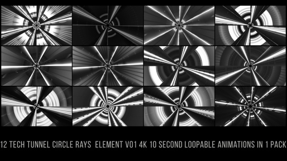 Tech Tunnel Circle Rays Gray V01 alt