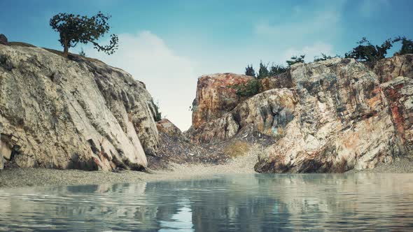 Sea and Steep Rugged Cliffs