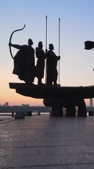 Monument To the Founders of the City in the Morning at Dawn