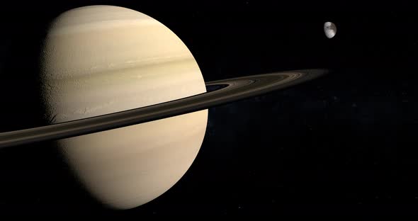 Saturn Planet with Iapetus Moon alt