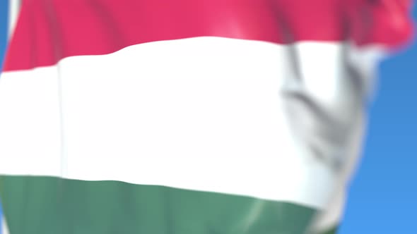Flying National Flag of Hungary