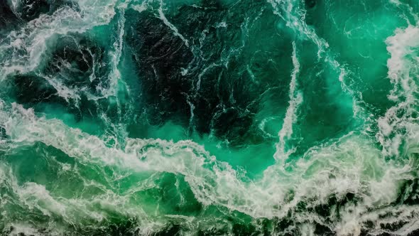 Waves of Water of the River and the Sea Meet Each Other During High Tide and Low Tide