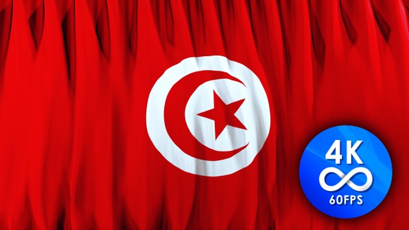 Flag loop TUNISIA |4K| 60fps