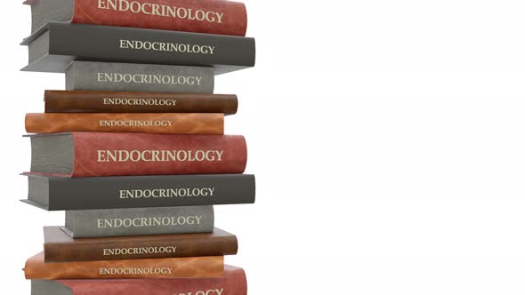 Books titled Endocrinology . looping animation