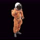 Astronaut in Orange Space Suit Raising Hand - VideoHive Item for Sale