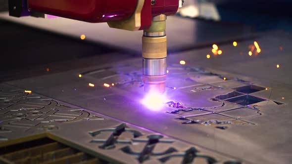 CNC Laser Plasma Cutting of Metal