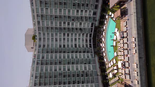 Vertical Aerial Drone Video Mondrian South Beach Miami