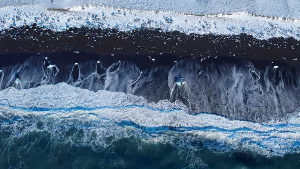 Icebergs on Black Beach