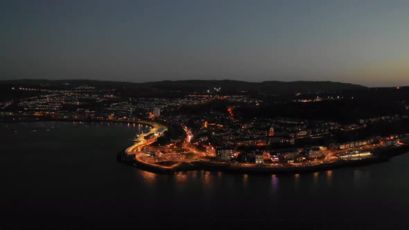 Gourock at night in the West Coast of Scotland