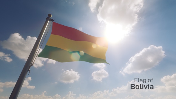 Bolivia Flag on a Flagpole V2