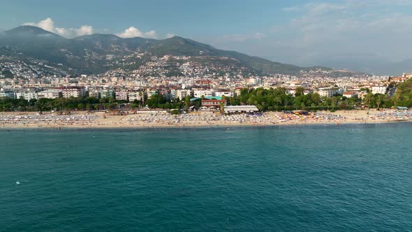 Cleopatra Beach Turkey Alanya 4 K Aerial View