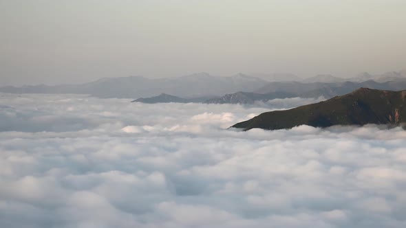 Sea of Clouds Landscape From Mountain Peak at Above the Clouds