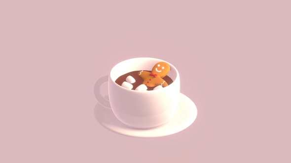 Gingerbread Man In Hot Chocolate