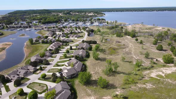 Aerial of the neighborhood around Docker's.