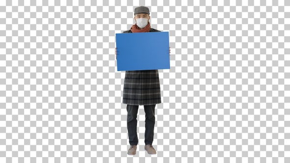 Man in a trendy outfit and medical mask, Alpha Channel