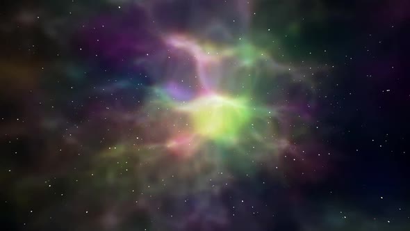 Space Colorful Nebula Star Field Travel Motion Background