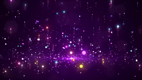 Beautiful Purple Particles Rotating Stage Background