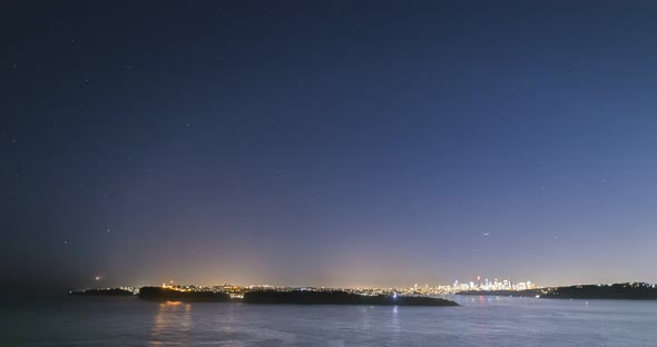 Timelapse of Sydney Cityscape Day To Night, Australia, 4K H264