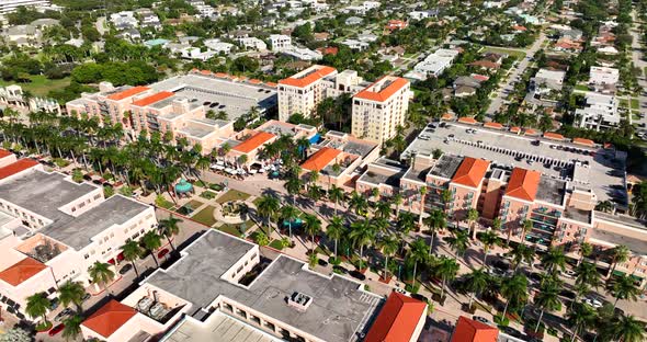 Drone Shot Of Mizner Park Boca Raton Fl