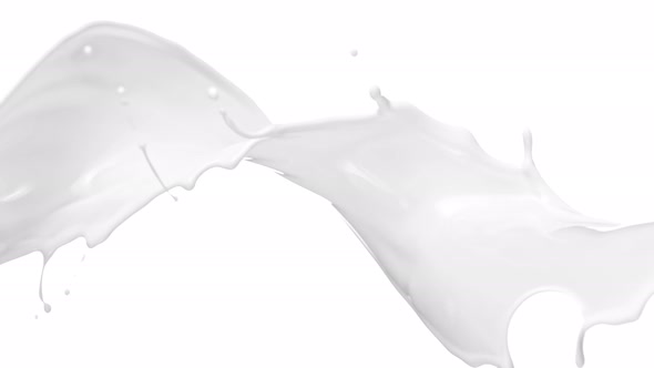 Super Slow Motion Shot of Cream Spiral Splash Isolated on White Background at 1000 Fps.