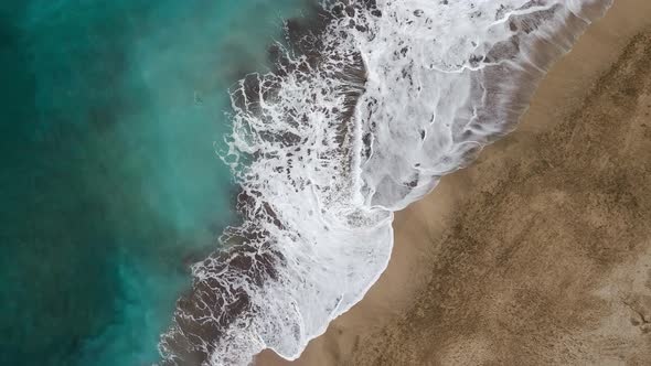 Top View of the Desert Beach on the Atlantic Ocean