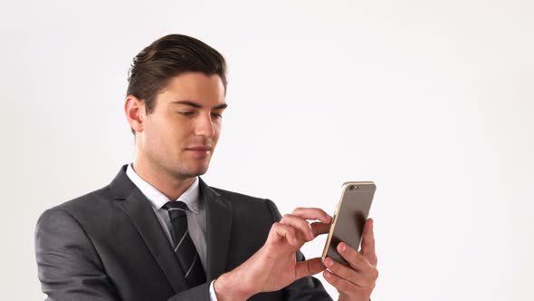 Businessman using mobile phone