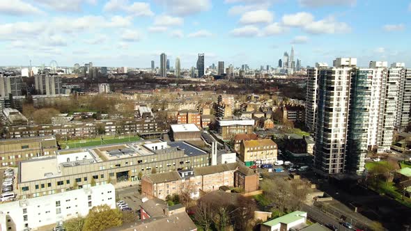 Beautiful aerial view of Buildings in the city of London