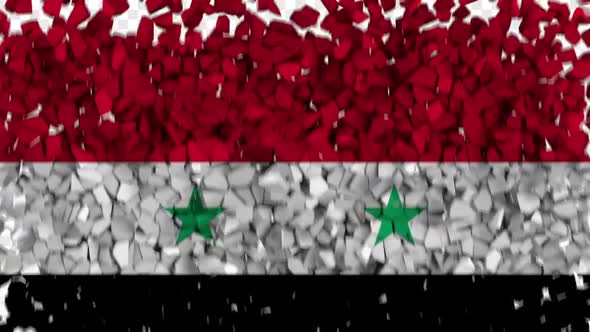 Syria Flag Breaking Rocks Transition