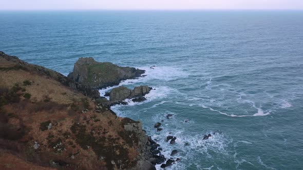 Aerial View of Kinnagoe Bay in County Donegal, Ireland