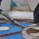 Closeup Soldering of Stained Glass Seams - VideoHive Item for Sale