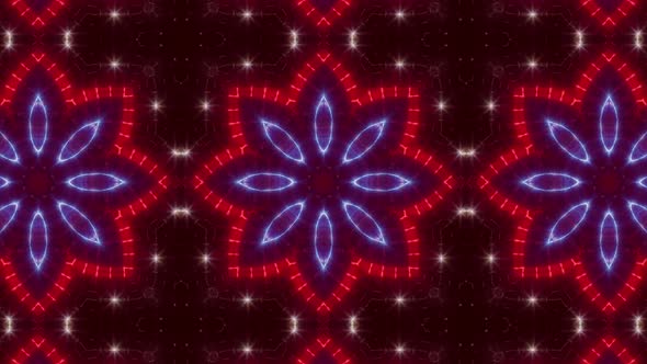 Blinking Red and Blue Led Vj Light Kaleidoscope Loop 4K 08