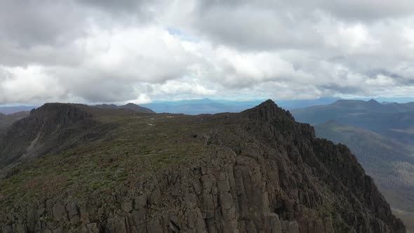 Summit of Mount Field West, Mount Field, Tasmania, Australia Aerial Drone 4K