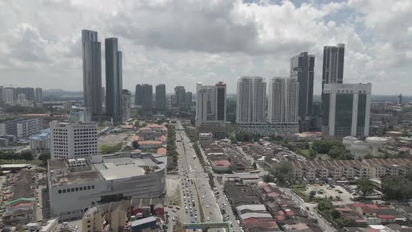 Aerial View Of City. South East Asia, Johor Bahru, Malaysia