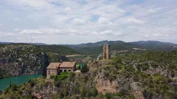 Defensive Tower At Torreciudad, Aerial View, Spain