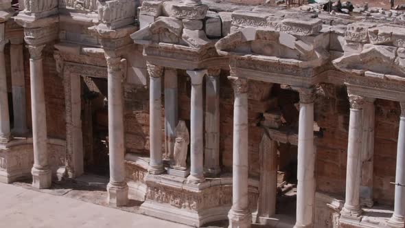 A view on Hierapolis - an ancient city in Pamukkale - Turkey