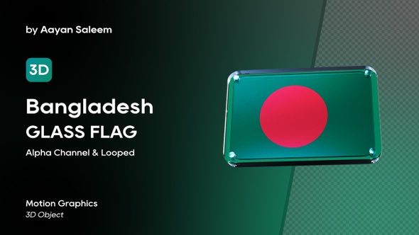 Bangladesh Flag 3D Glass Badge