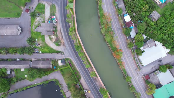 Top view canal with Green Trees in Phuket Thailand