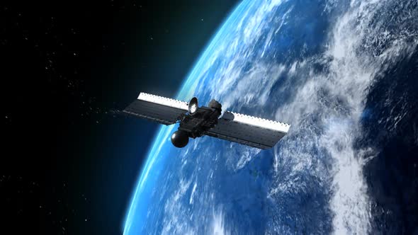 Satellite Flying in  Space alt