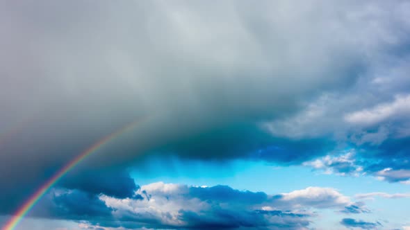 Rainbow in the Sky After the Rain