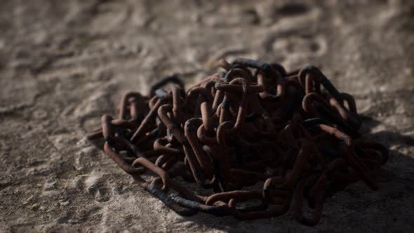 Vintage Rusty Hand-made Iron Chain alt