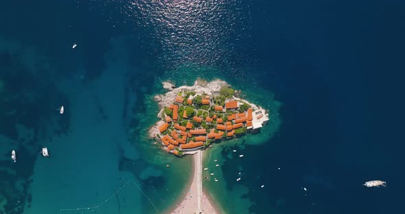 aerial view of sveti stefan Saint Stephen island