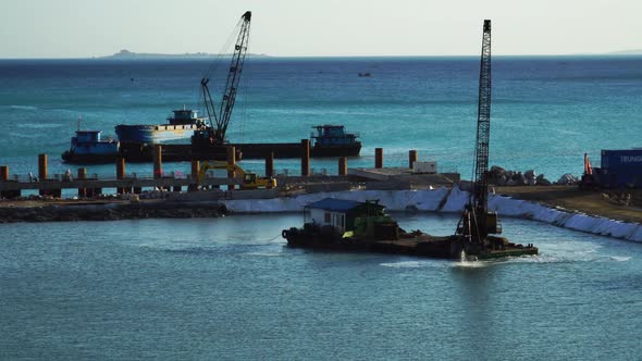 Hydraulic sea minerals excavation at Ninh thuan province Vietnam