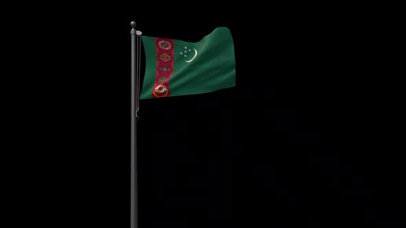 Turkmenistan Flag With A Lpha 2K